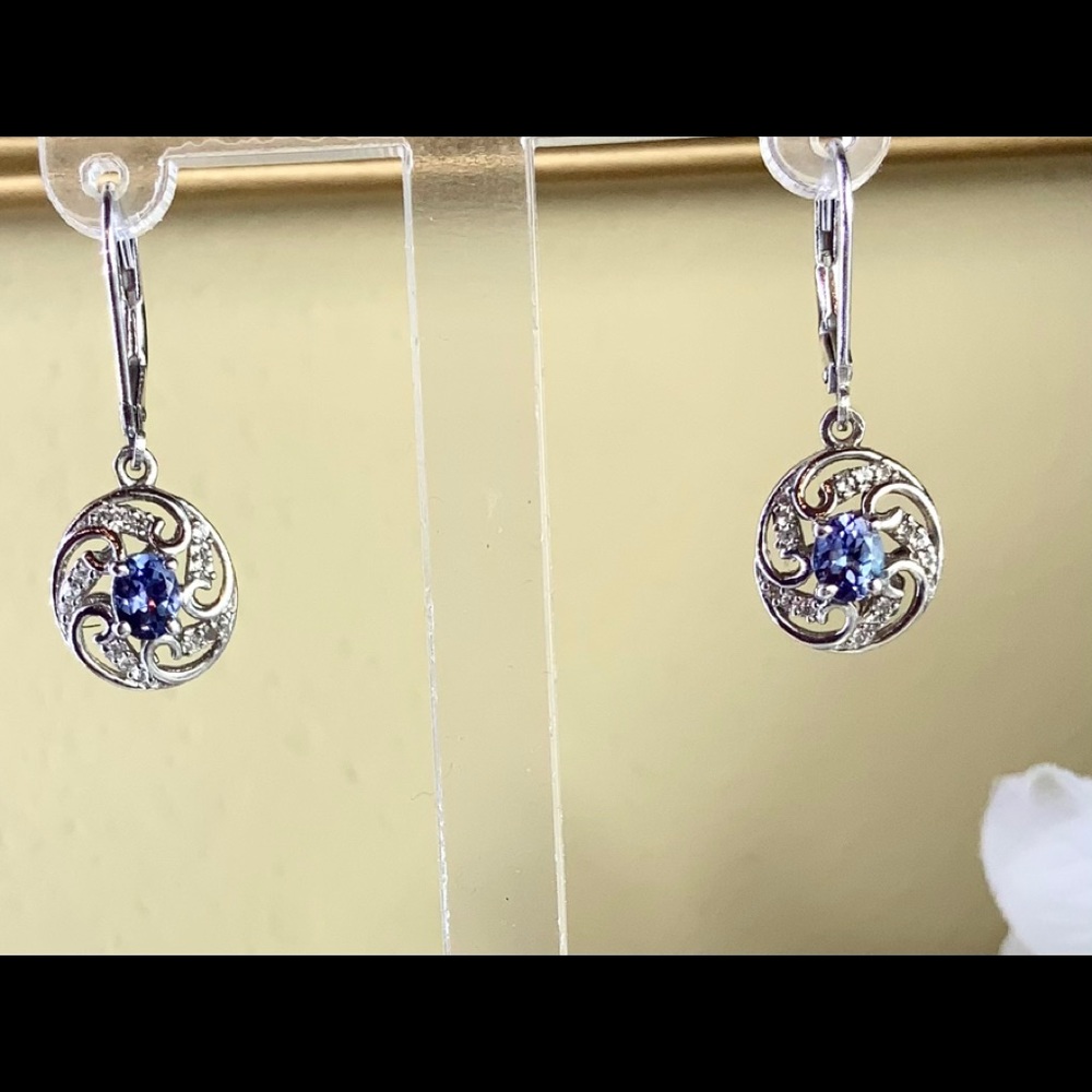 Genuine Tanzanite Fancy Swirl Earrings